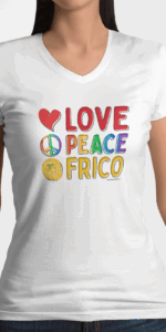 T-shirt donna "Love, Peace, Frico"