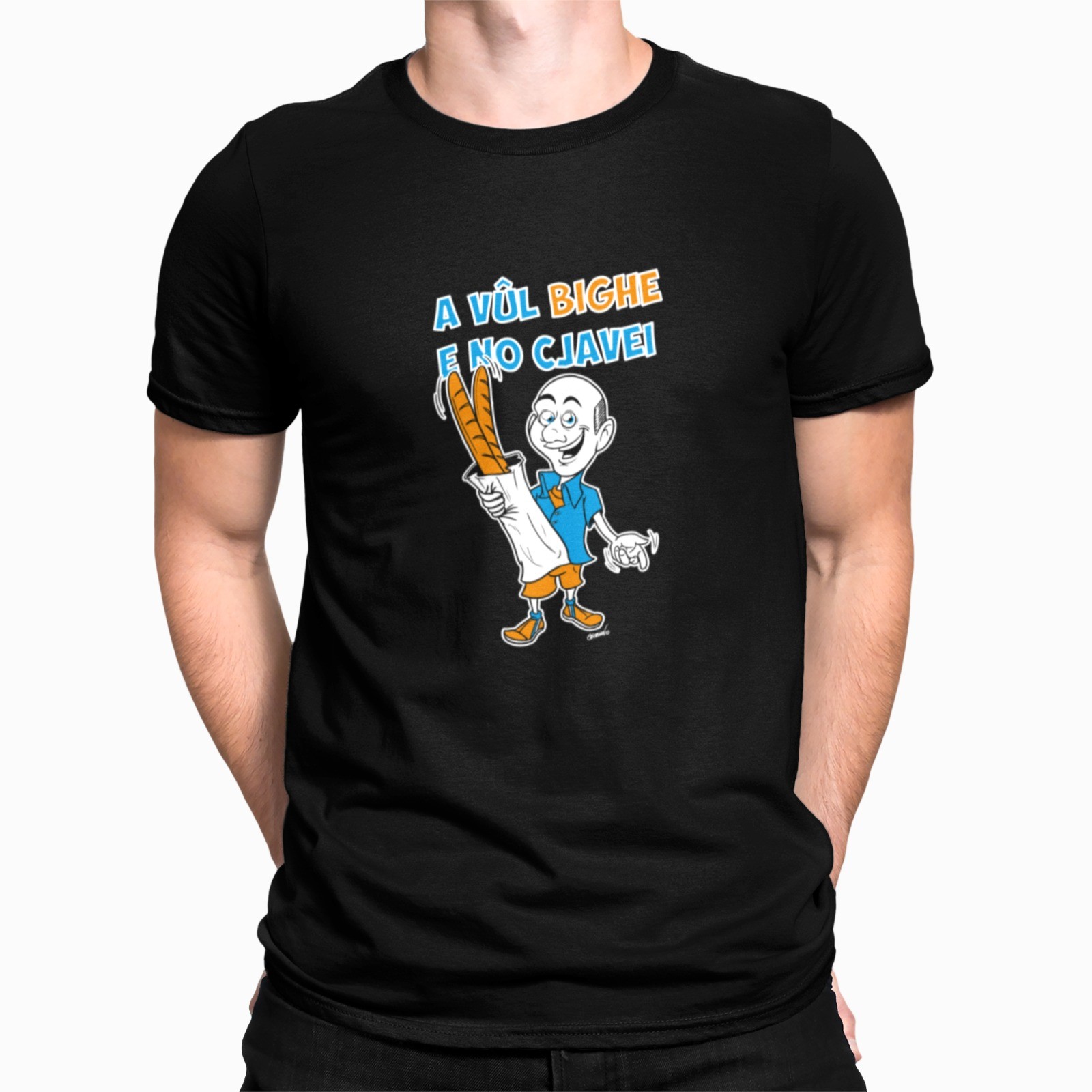 T-shirt uomo "A vûl bighe e no cjavei" - immagine 1